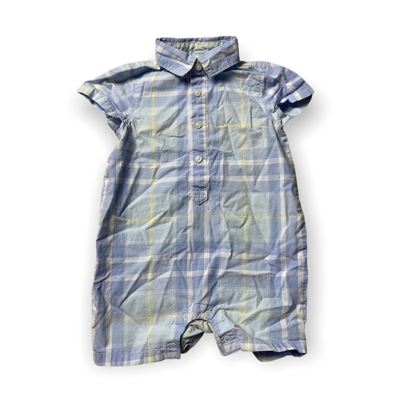 Janie and Jack Other - Janie and Jack Blue Green Plaid Polo One Piece Size 6 to 12 Months